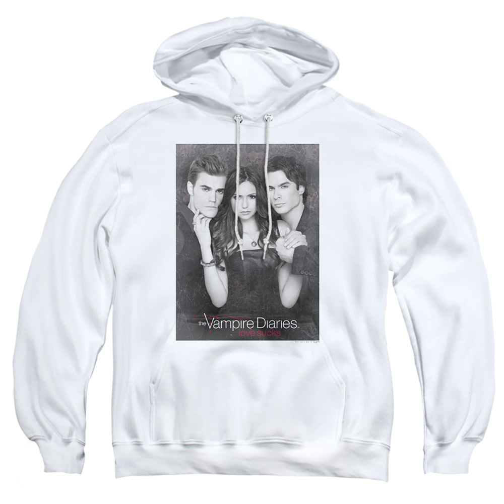 Vampire Diaries & That Was Then-Adult Pull-Over Hoodie, White - Small