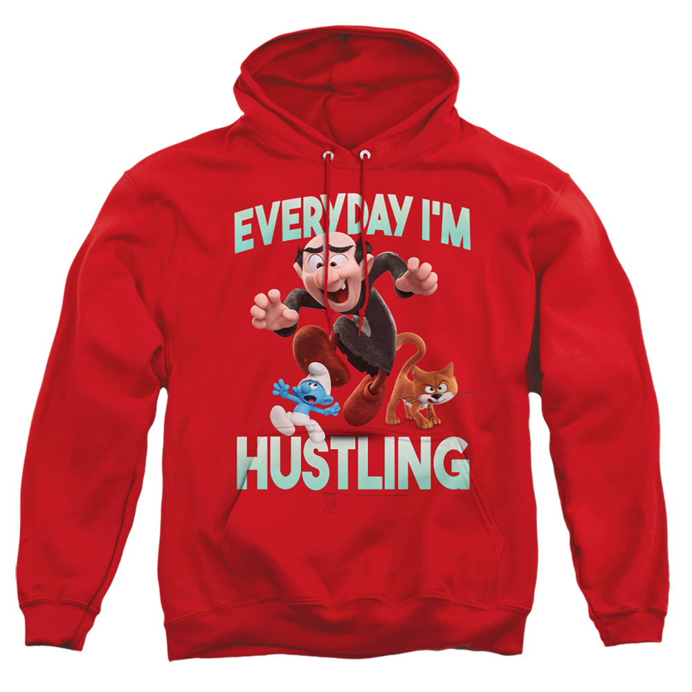 Smurfs & Gargamel-Adult Pull-Over Hoodie, Red - Medium
