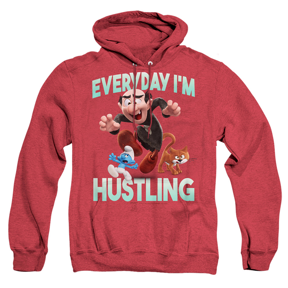 Smurfs & Gargamel-Adult Heather Hoodie, Red - Medium