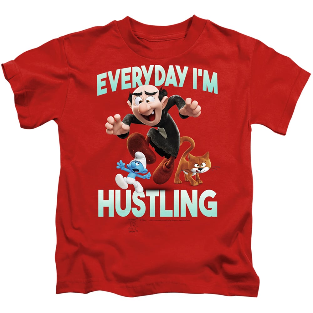 Smurfs & Gargamel Short Sleeve Juvenile 18-1 T-Shirt, Red - Medium 5-6