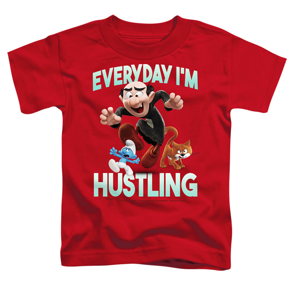 Smurfs & Gargamel Short Sleeve Toddler T-Shirt, Red - Medium 3T