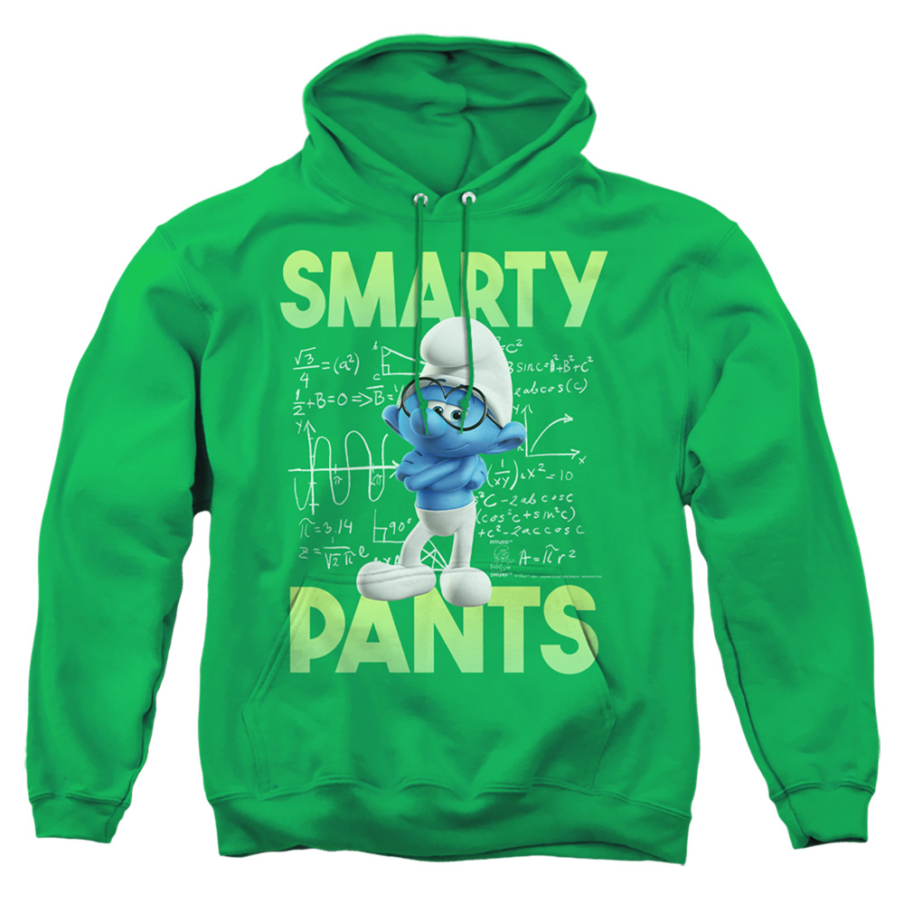 Smurfs & Brainy-Adult Pull-Over Hoodie, Kelly Green - Small