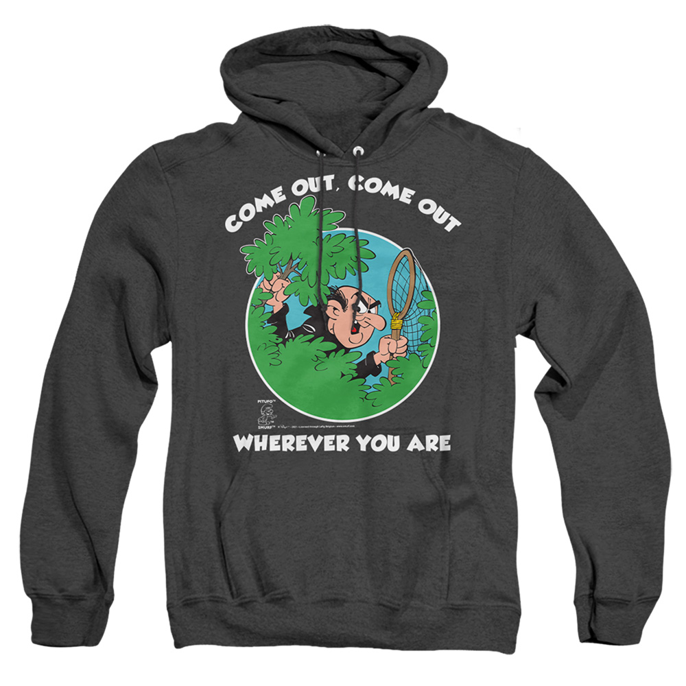 Smurfs & Gargamel-Adult Heather Hoodie, Black - Medium