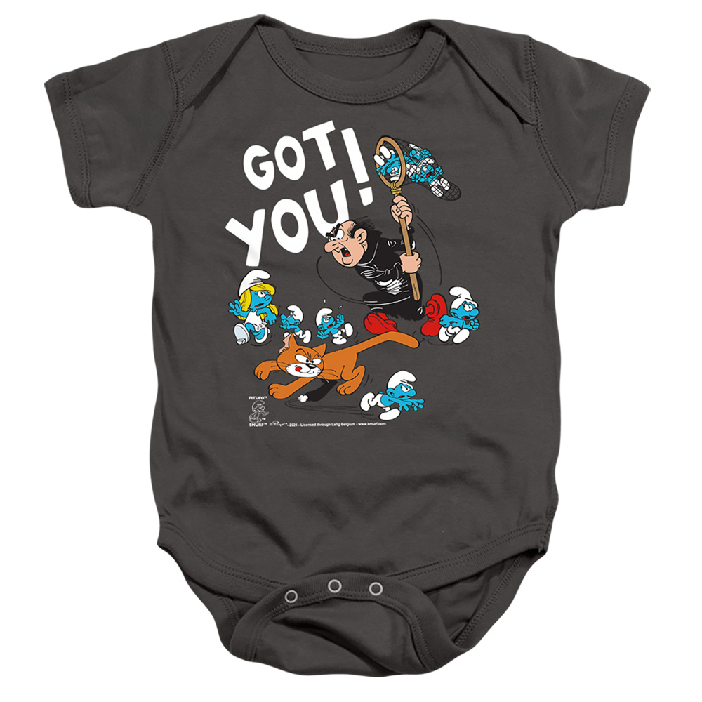 Smurfs & Gargamel & Azrael-Infant Snapsuit, Charcoal - Medium - 12 Month