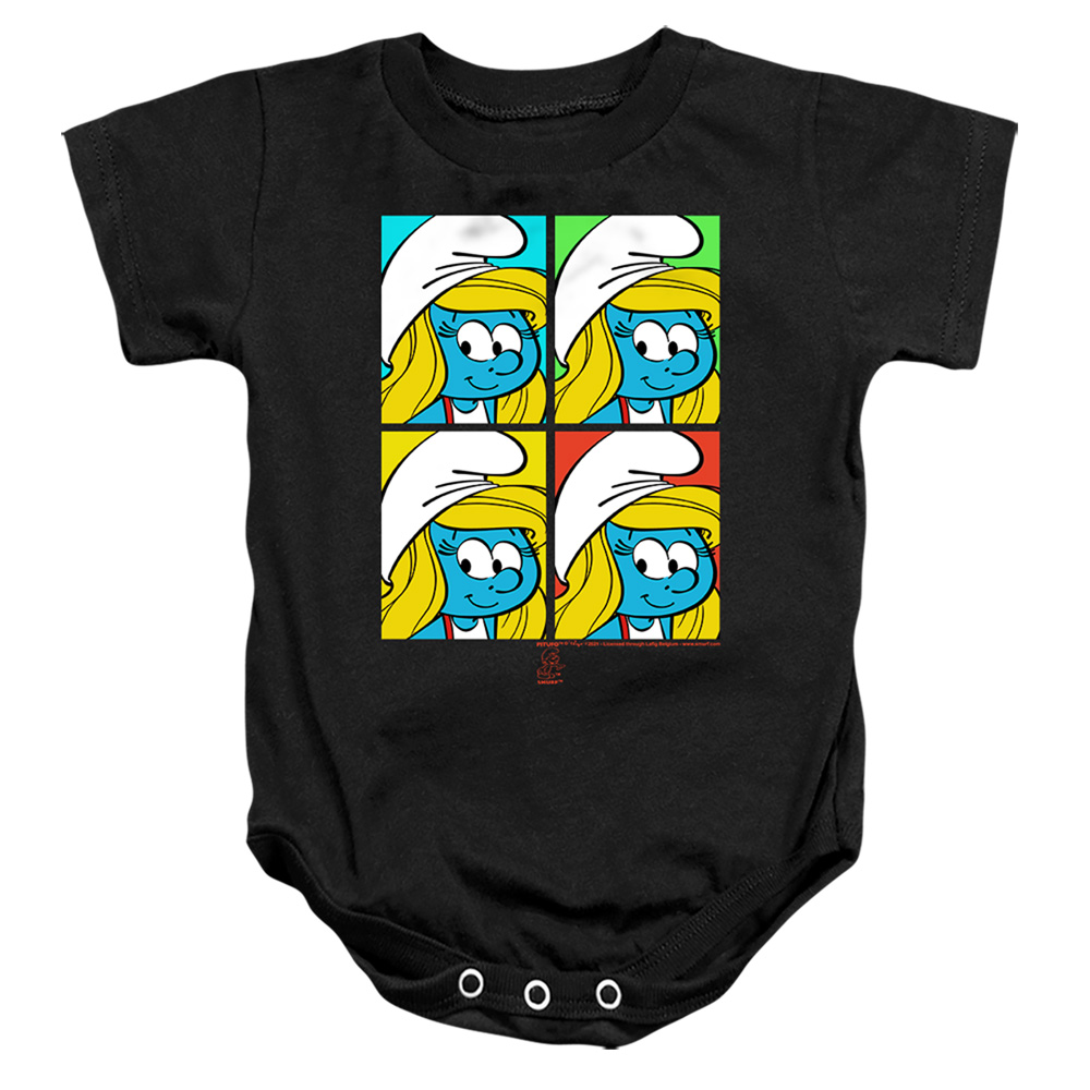 Smurfs & Tiles-Infant Snapsuit, Black - Extra Large - 24 Month