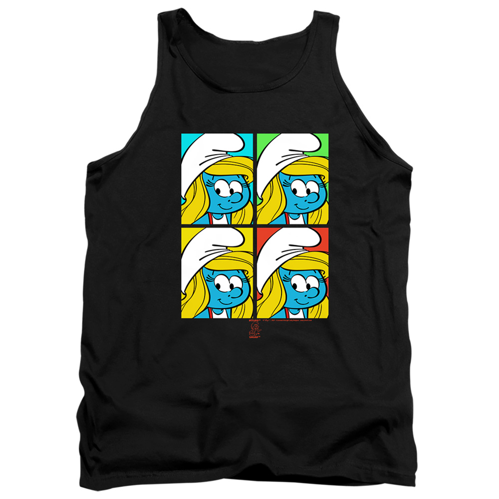 Smurfs & Tiles-Adult Tank Top, Black - Medium