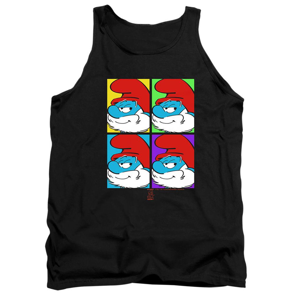 Smurfs & Tiles-Adult Tank Top, Black - Large