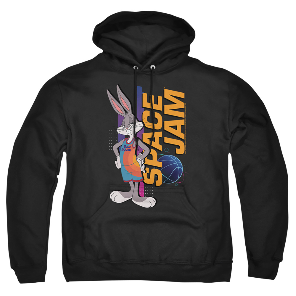 Space Jam 2 & Bugs Standing-Adult Pull-Over Hoodie, Black - 2X