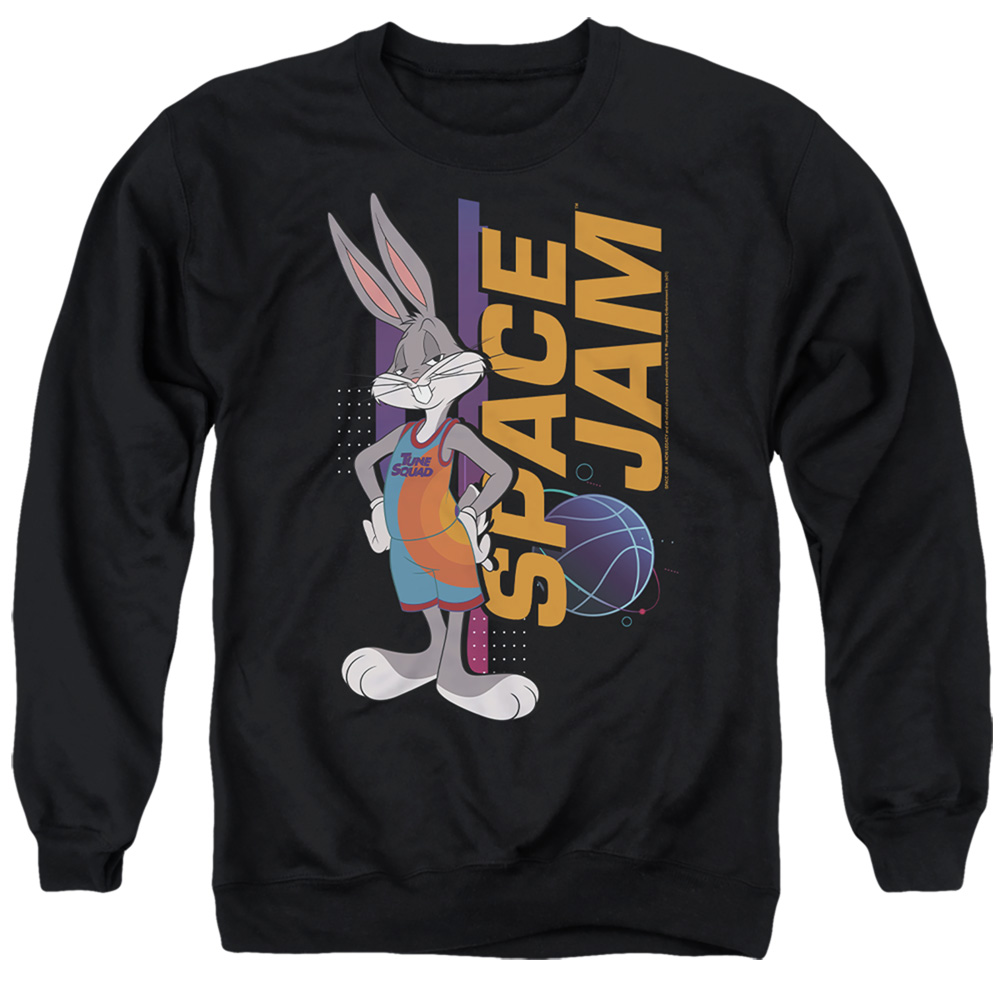 Space Jam 2 & Bugs Standing-Adult Crewneck Sweatshirt, Black - 3X