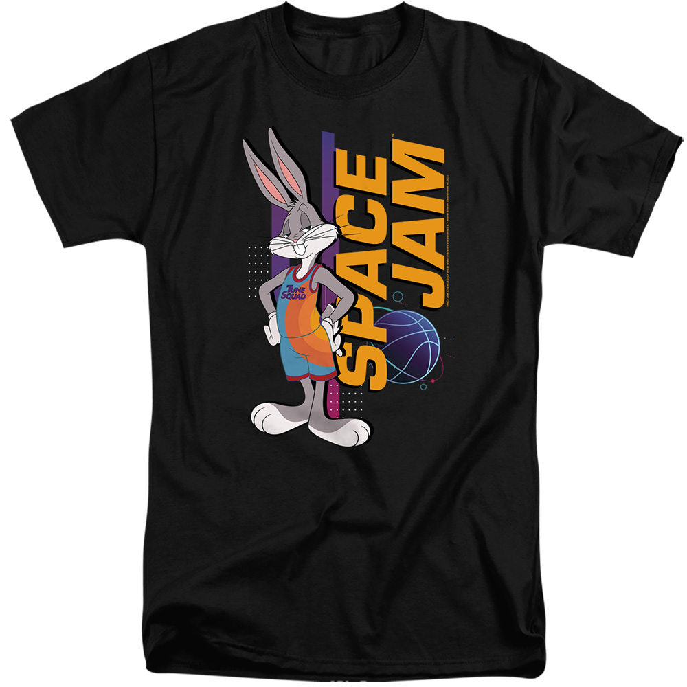 Space Jam 2 & Bugs Standing Short Sleeve Adult Tall 18-1 T-Shirt, Black - Extra Large