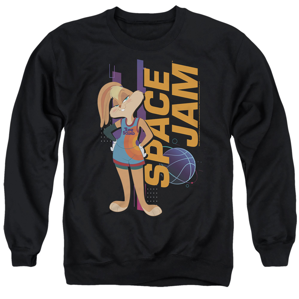 Space Jam 2 & Lola Standing-Adult Crewneck Sweatshirt, Black - Small