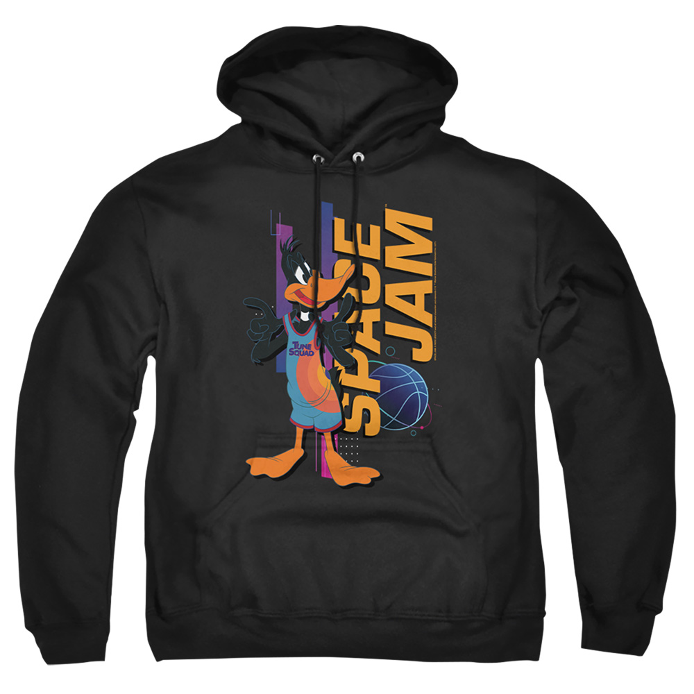 Space Jam 2 & Daffy Standing-Adult Pull-Over Hoodie, Black - Small