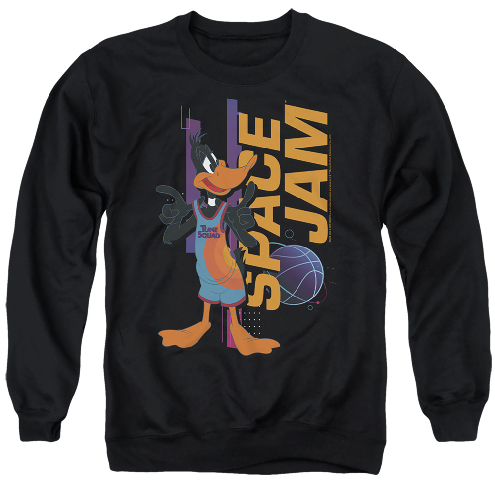 Space Jam 2 & Daffy Standing-Adult Crewneck Sweatshirt, Black - Medium