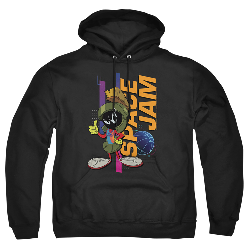Space Jam 2 & Marvin Standing-Adult Pull-Over Hoodie, Black - 2X