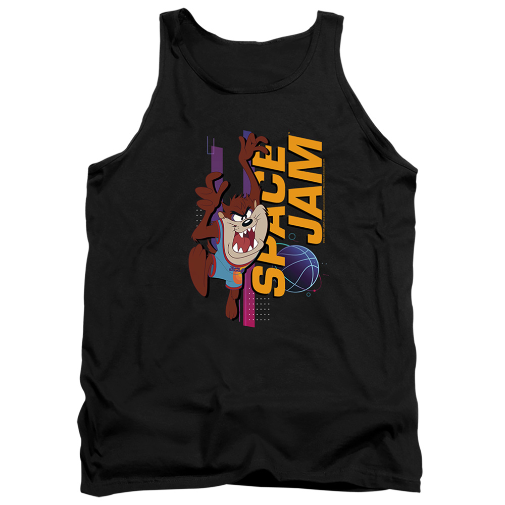Space Jam 2 & Taz Standing-Adult Tank Top, Black - Medium