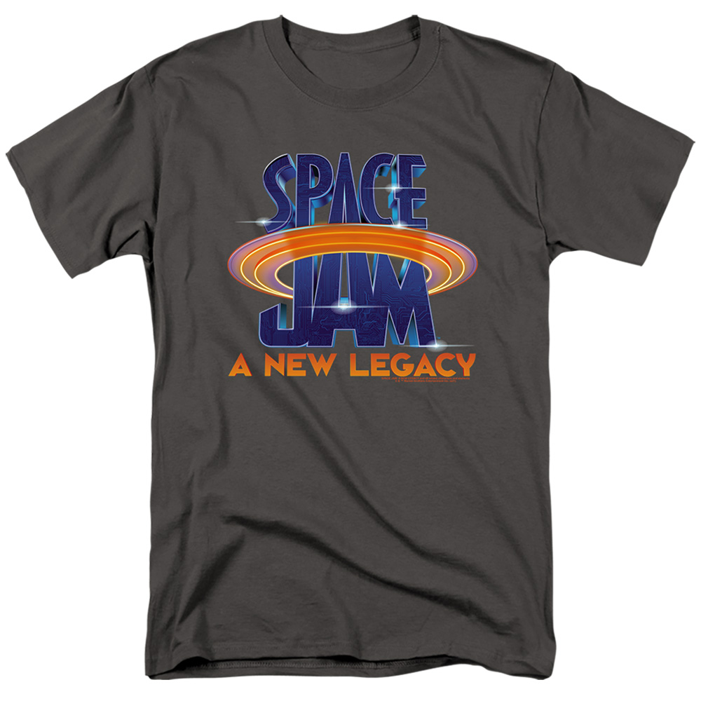 Space Jam 2 & Space Jam 2 Logo Short Sleeve Adult 18-1 T-Shirt, Charcoal - Medium
