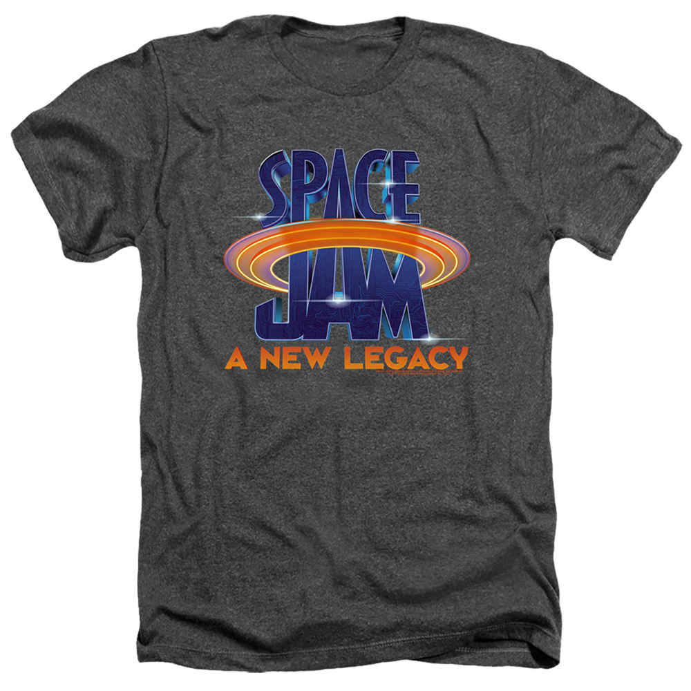 Space Jam 2 & Space Jam 2 Logo-Adult Heather T-Shirt, Charcoal - 2X