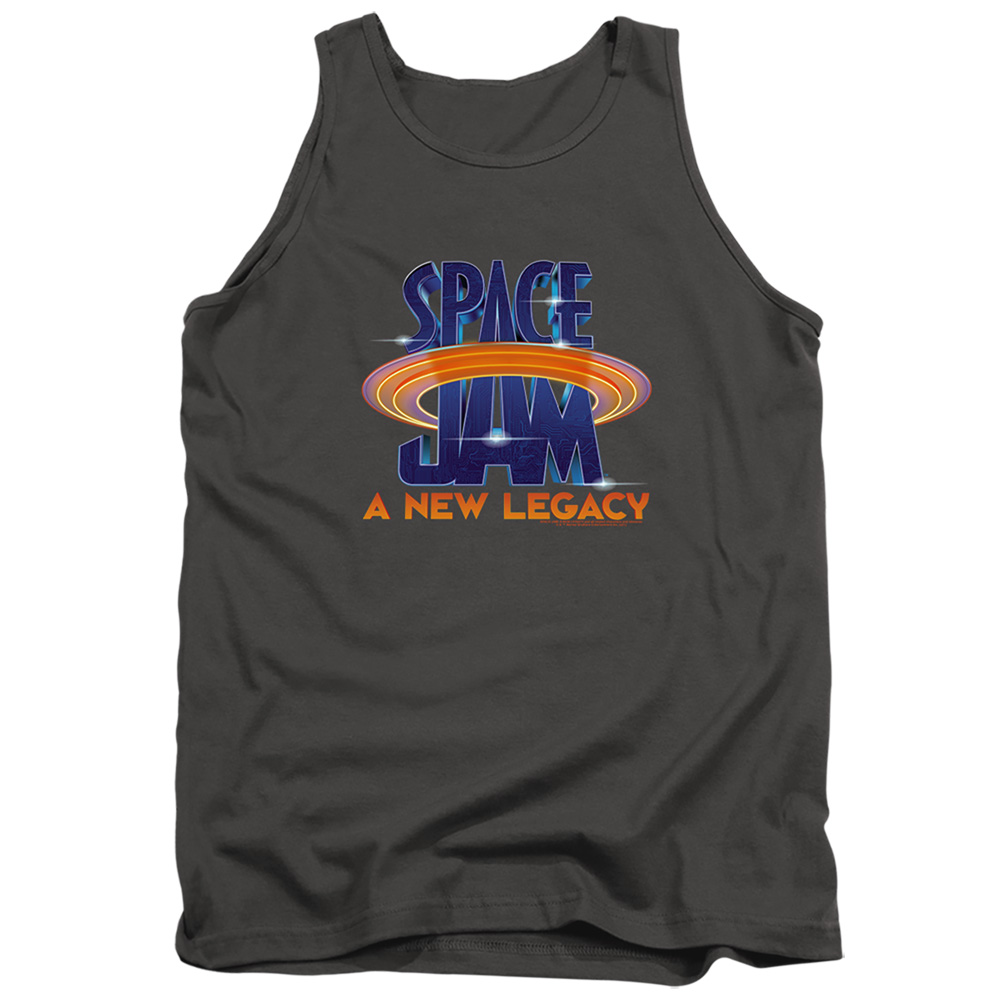 Space Jam 2 & Space Jam 2 Logo-Adult Tank Top, Charcoal - Medium