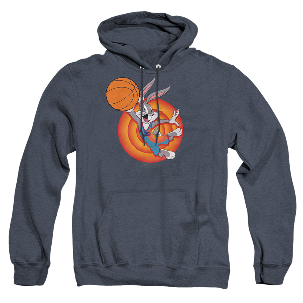 Space Jam 2 & Bugs Slam-Adult Heather Hoodie, Navy - Medium