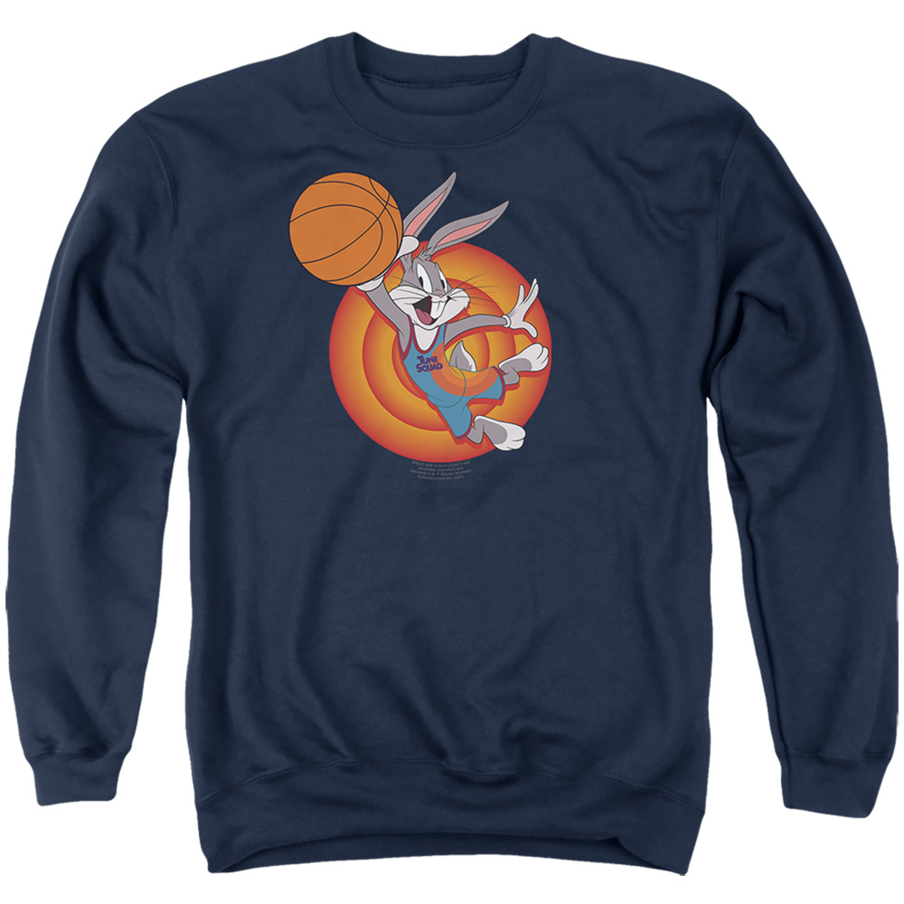Space Jam 2 & Bugs Slam-Adult Crewneck Sweatshirt, Navy - Large