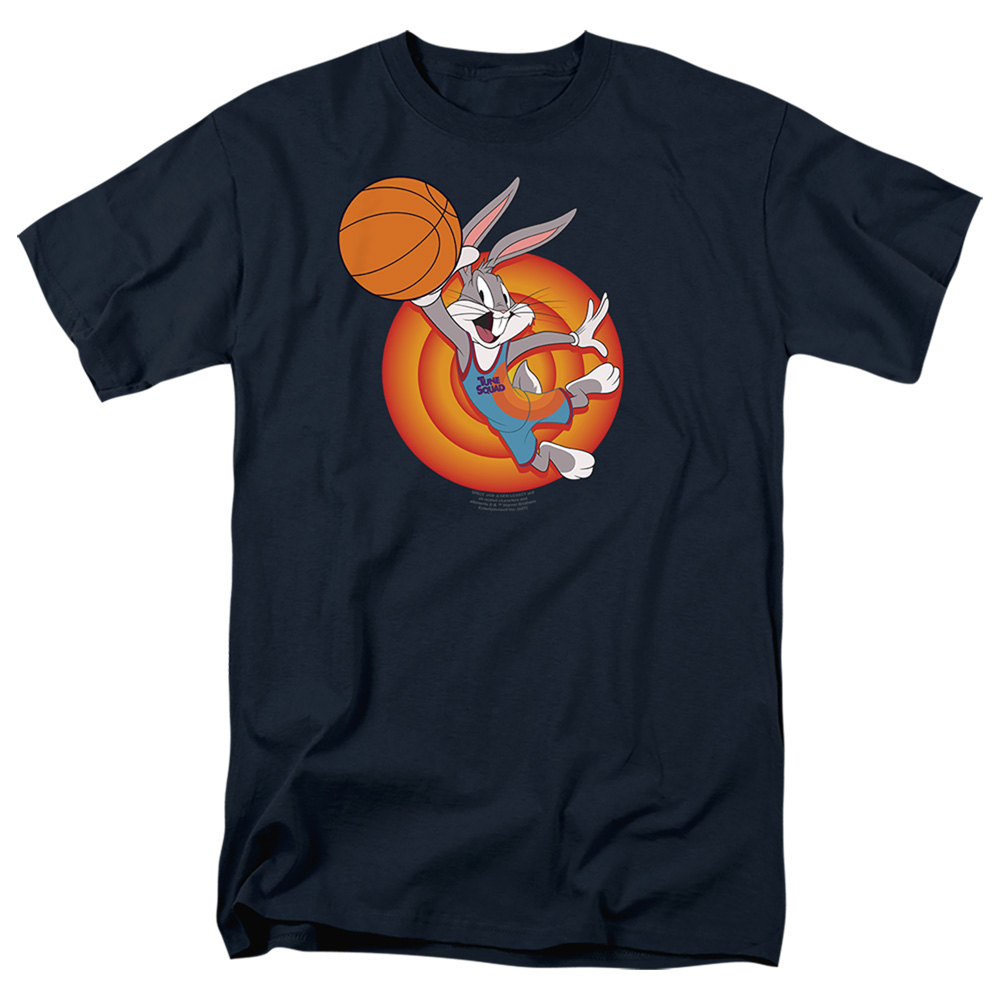 Space Jam 2 & Bugs Slam Short Sleeve Adult 18-1 T-Shirt, Navy - Extra Large
