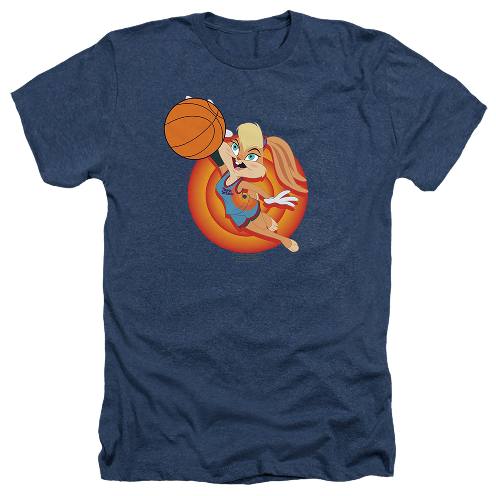 Space Jam 2 & Lola Slam-Adult Heather T-Shirt, Navy - Medium