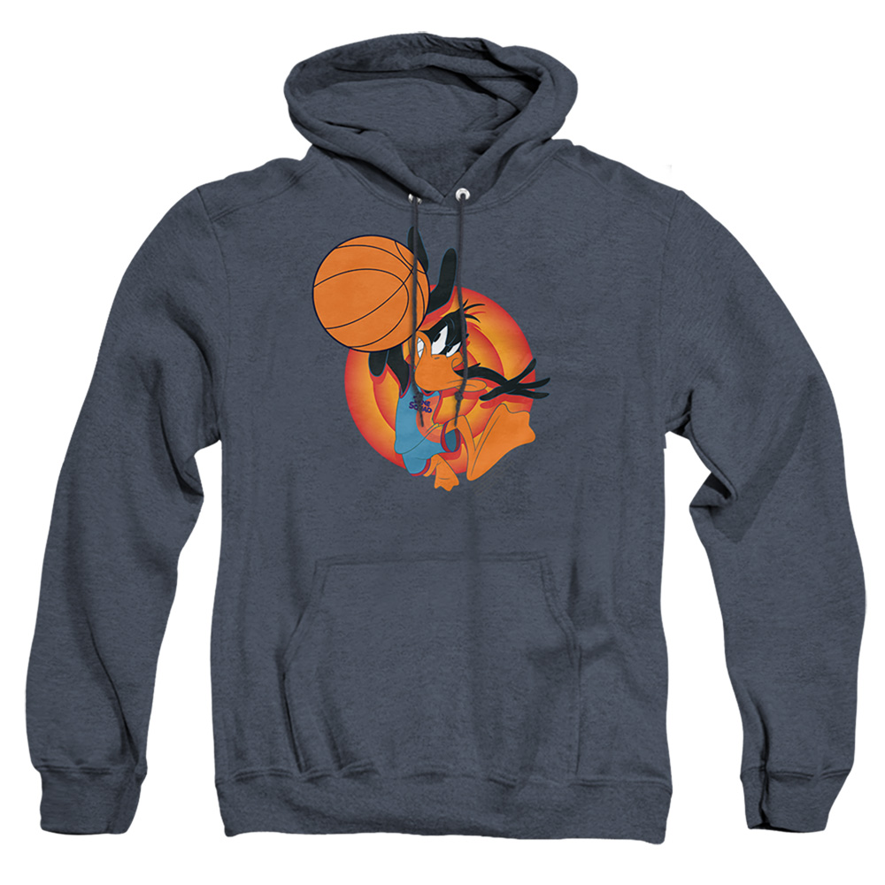 Space Jam 2 & Daffy Slam-Adult Heather Hoodie, Navy - Small