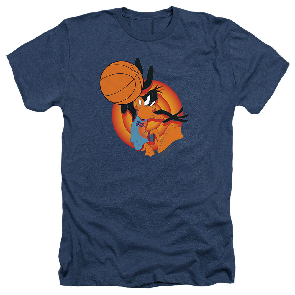 Space Jam 2 & Daffy Slam-Adult Heather T-Shirt, Navy - Medium