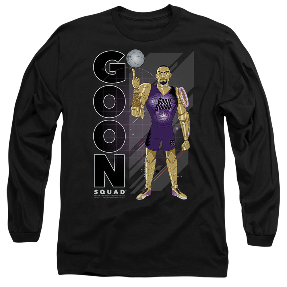 Space Jam 2 & Goon Squad Chronos-Long Sleeve Adult 18-1 T-Shirt, Black - Medium