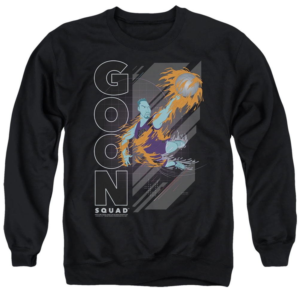 Space Jam 2 & Wet Fire-Adult Crewneck Sweatshirt, Black - Large