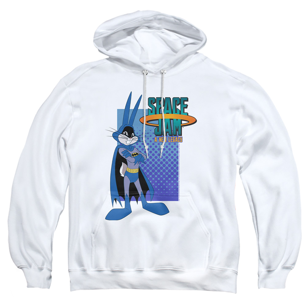 Space Jam 2 & Bugs Batman-Adult Pull-Over Hoodie, White - Medium