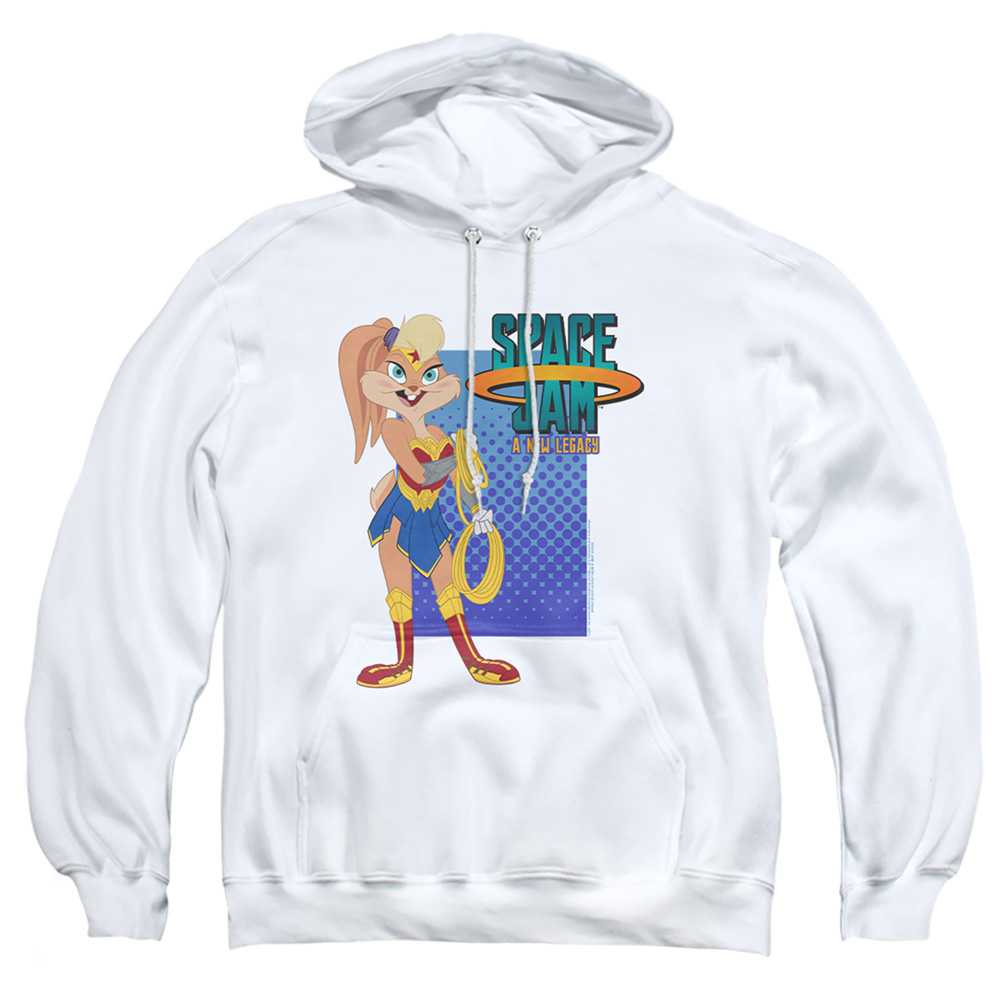 Space Jam 2 & Lola Wonder Woman-Adult Pull-Over Hoodie, White - Medium