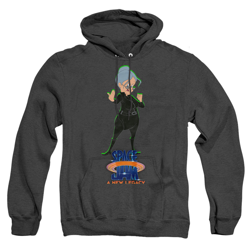 Space Jam 2 & Granny Matrix-Adult Heather Hoodie, Black - Medium