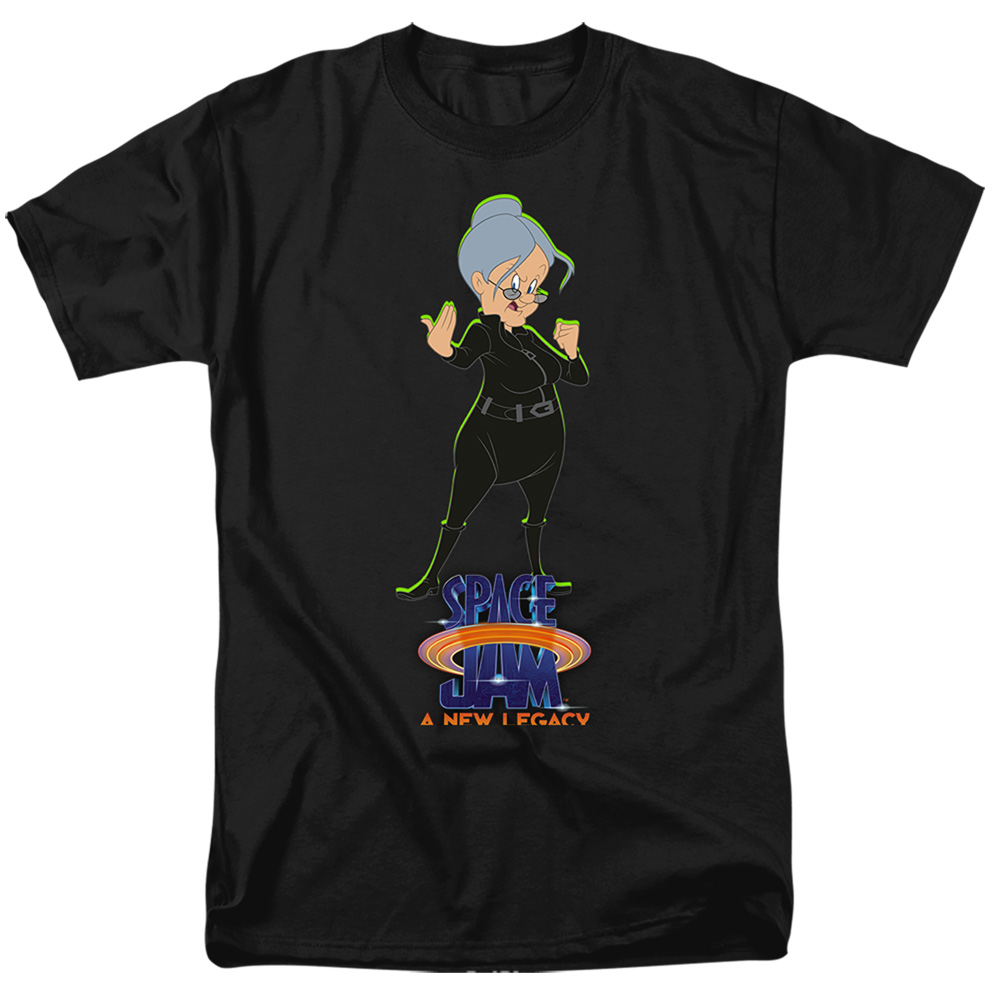 Space Jam 2 & Granny Matrix Short Sleeve Adult 18-1 T-Shirt, Black - Medium