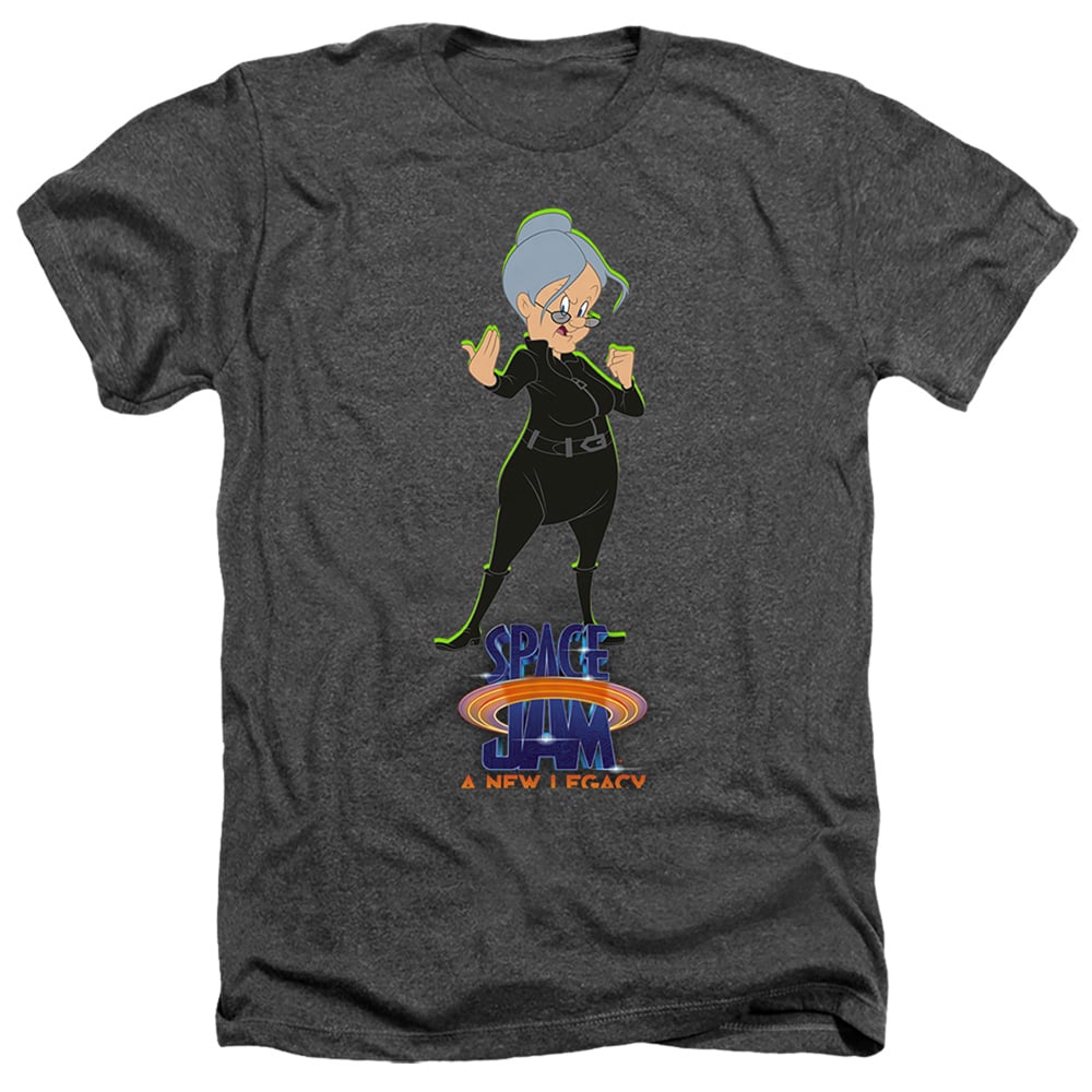 Space Jam 2 & Granny Matrix-Adult Heather T-Shirt, Black - Large