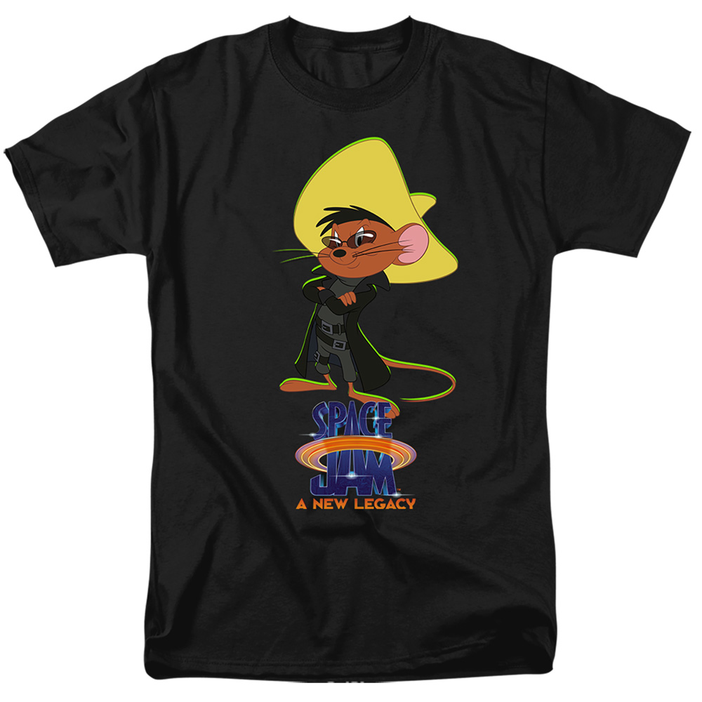 Space Jam 2 & Speedy Matrix Short Sleeve Adult 18-1 T-Shirt, Black - Medium