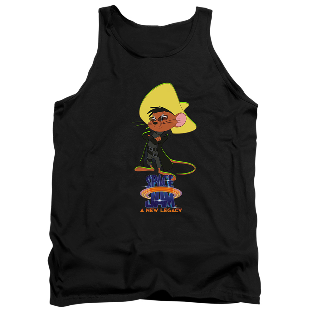 Space Jam 2 & Speedy Matrix-Adult Tank Top, Black - Large