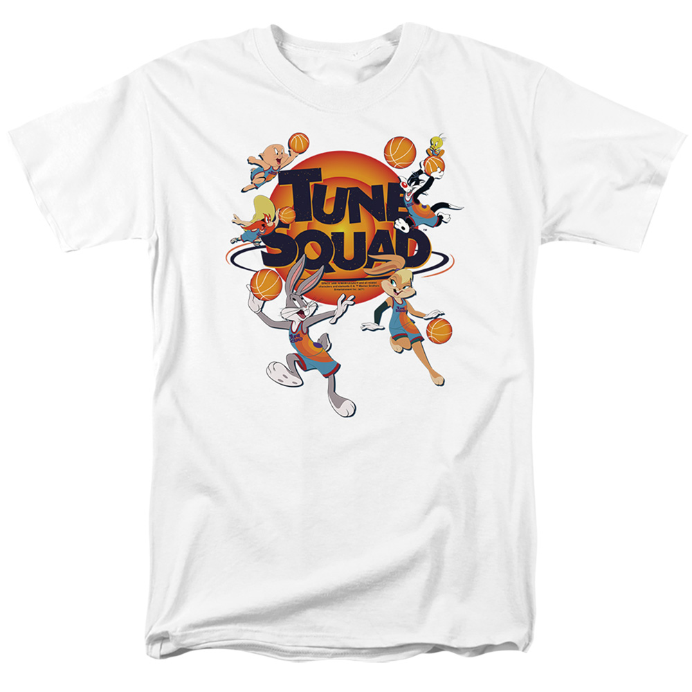 Space Jam 2 & Tune Squad Group Short Sleeve Adult 18-1 T-Shirt, White - Medium