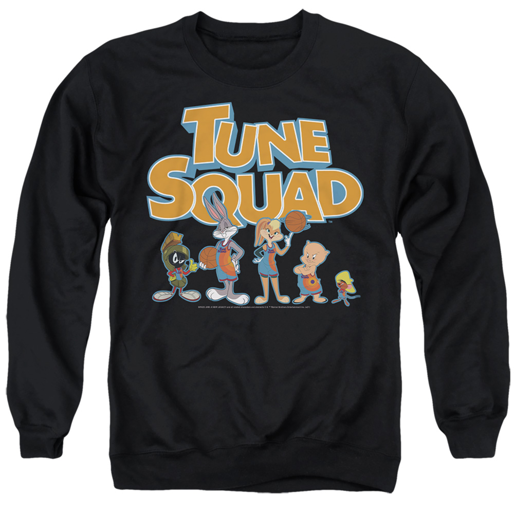 Space Jam 2 & Tune Squad Letters-Adult Crewneck Sweatshirt, Black - Medium