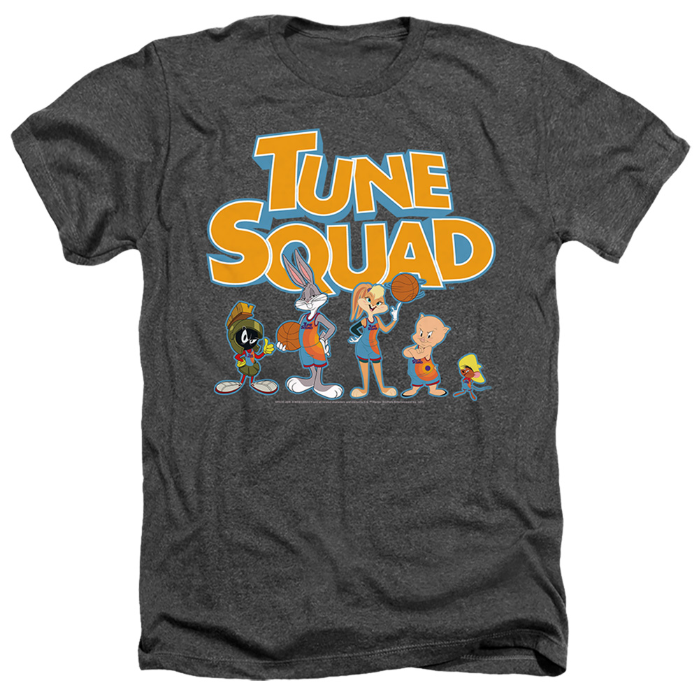 Space Jam 2 & Tune Squad Letters-Adult Heather T-Shirt, Black - Medium