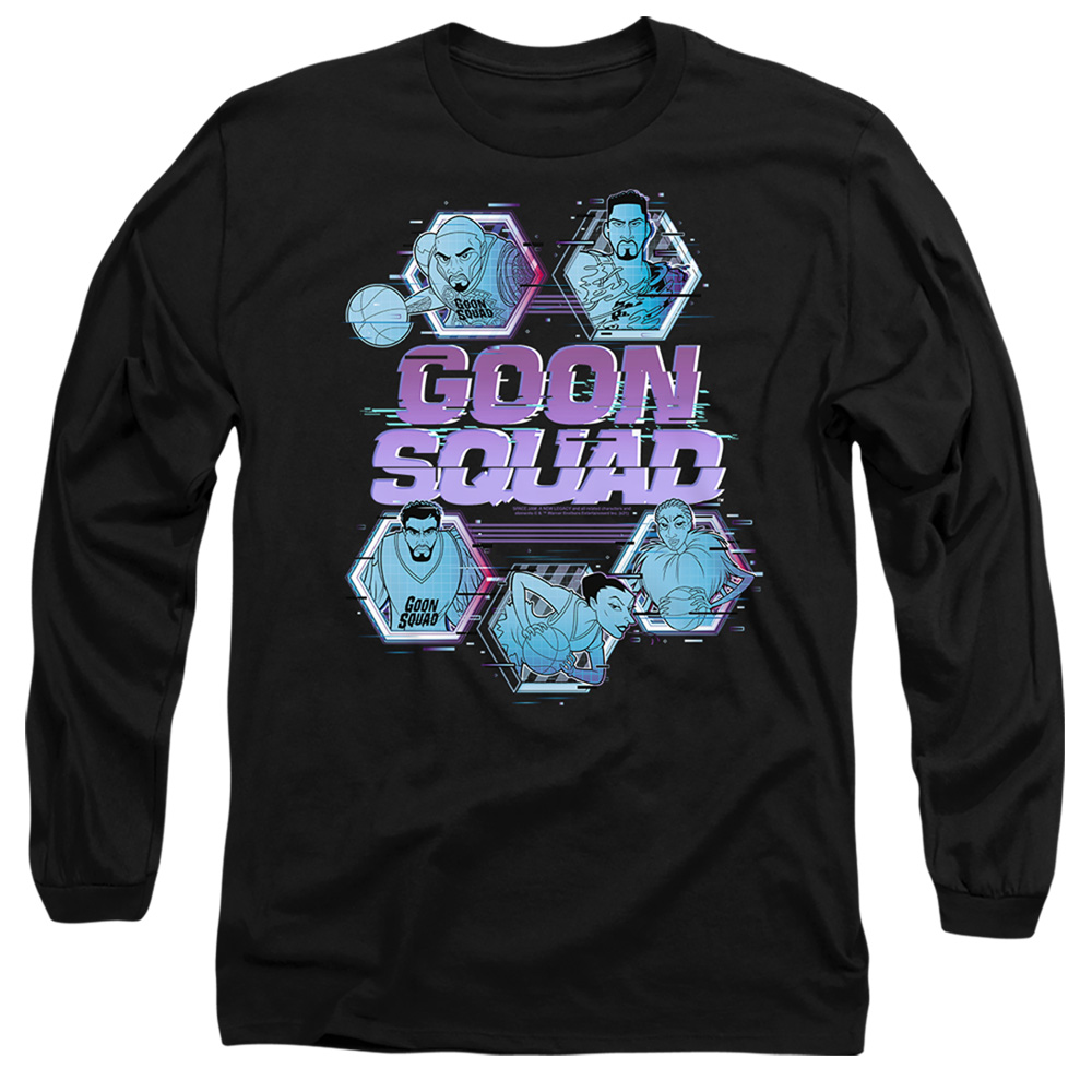 Space Jam 2 & Goon Squad Tech-Long Sleeve Adult 18-1 T-Shirt, Black - Medium