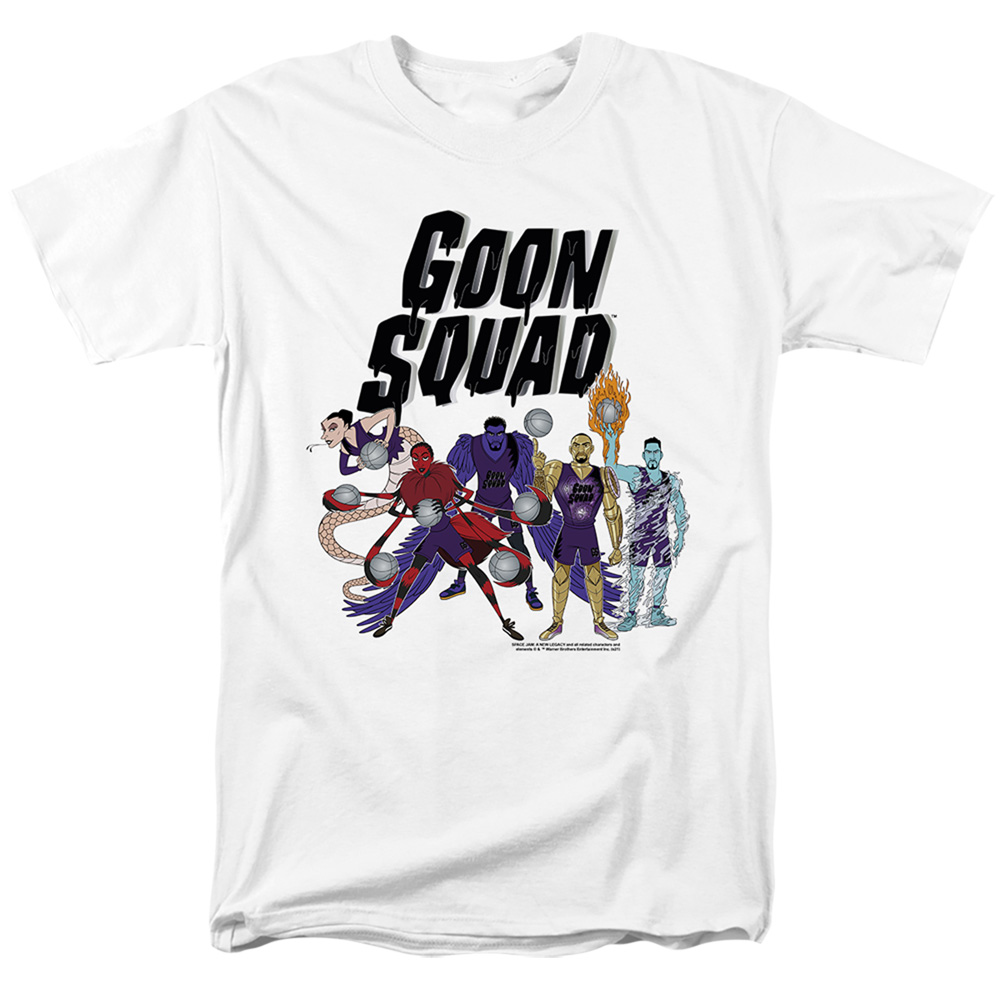 Space Jam 2 & Goon Squad Group Short Sleeve Adult 18-1 T-Shirt, White - Medium
