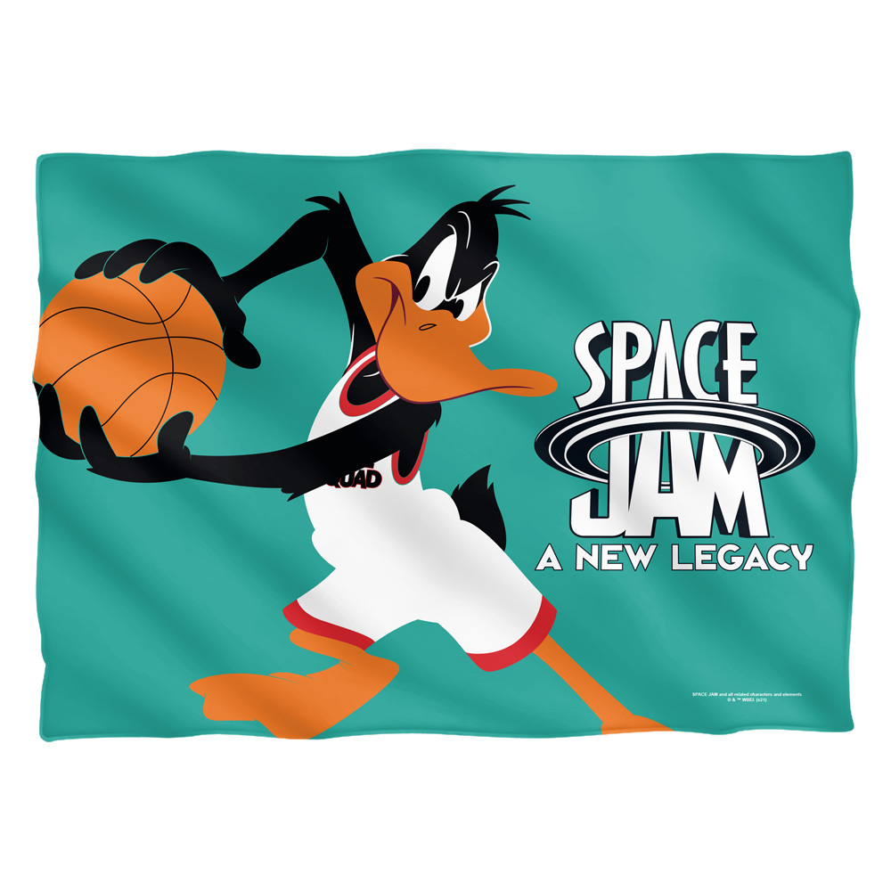 WBM1632FB-PLO1-20x28 20 x 28 in. Space Jam 2 & Daffy Mono Color Front & Back-Pillow Case, White