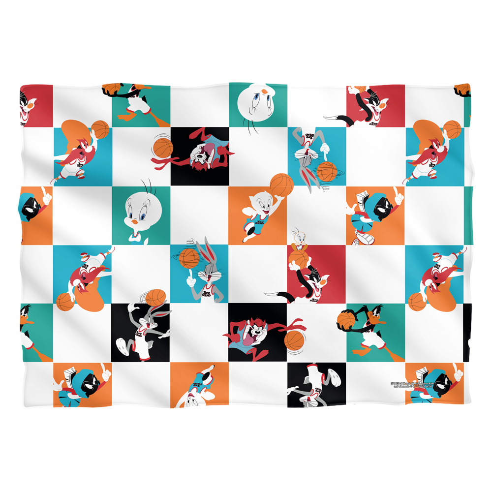 WBM1643FB-PLO1-20x28 20 x 28 in. Space Jam 2 & Character Tiles Front & Back-Pillow Case, White