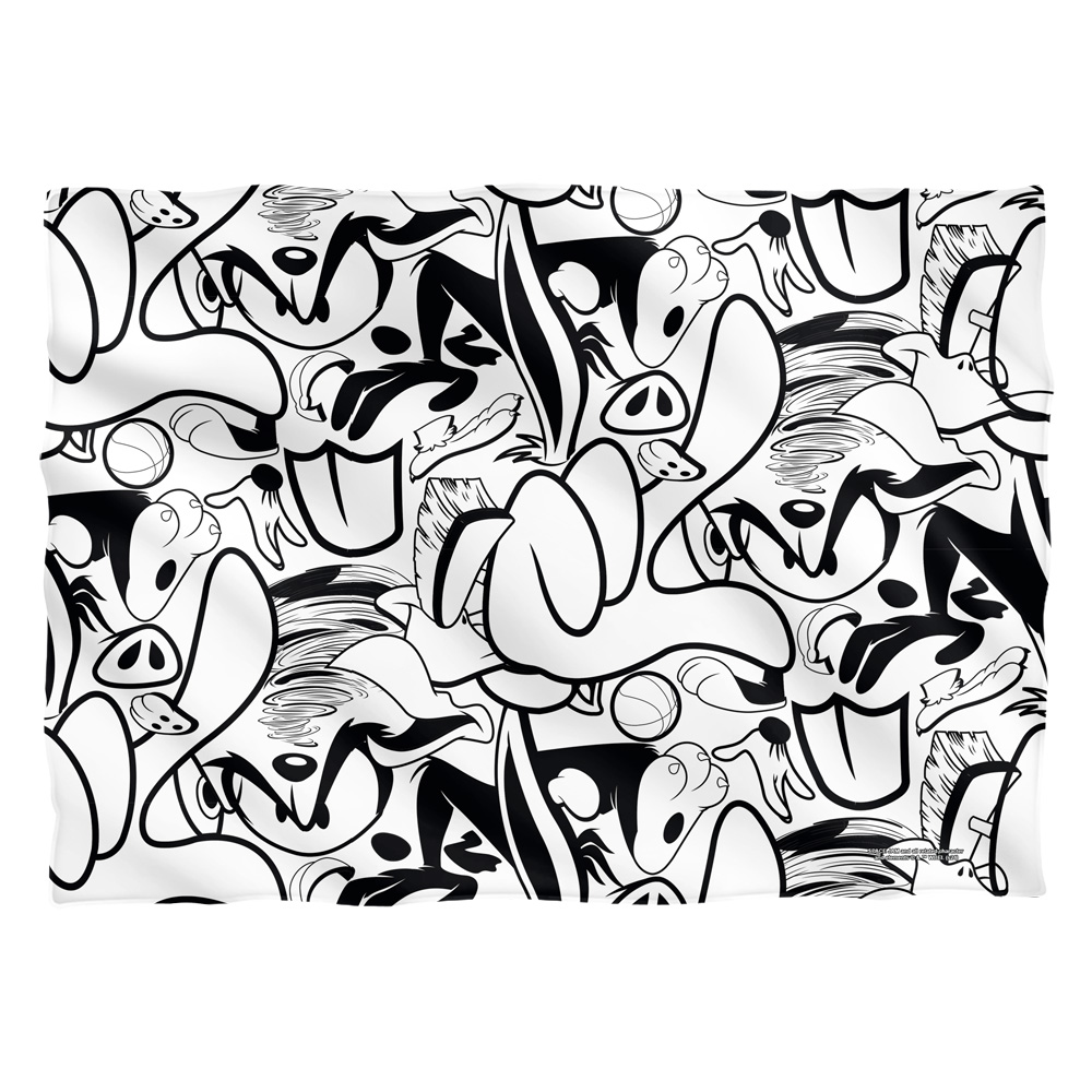 WBM1644FB-PLO1-20x28 20 x 28 in. Space Jam 2 & Collage Front & Back-Pillow Case, White
