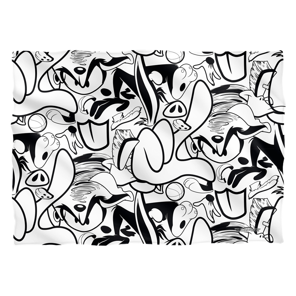 WBM1644-PLO1-20x28 20 x 28 in. Space Jam 2 & Collage-Pillow Case, White