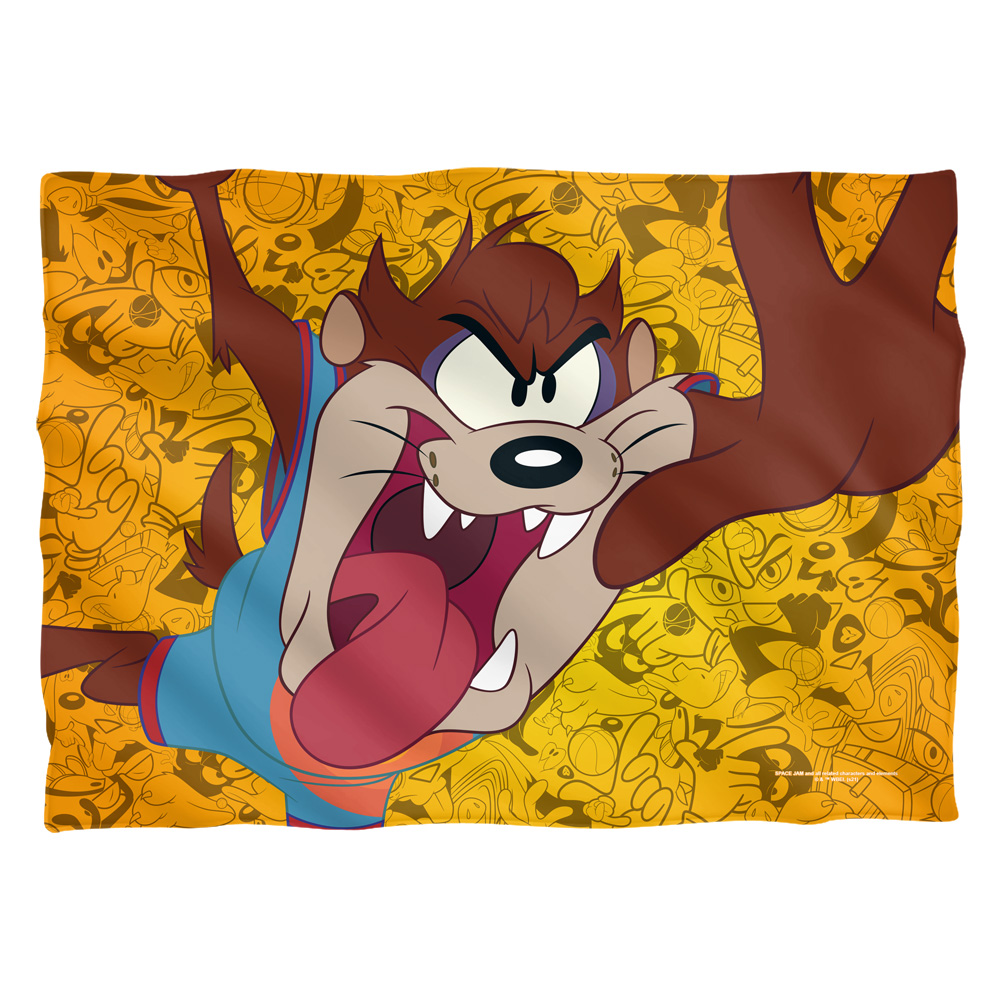 WBM1695-PLO1-20x28 20 x 28 in. Space Jam 2 & Taz Jumping-Pillow Case, White