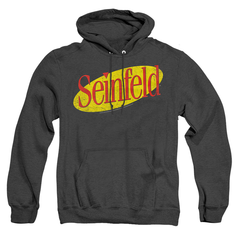 Seinfeld & Seinfeld Logo-Adult Heather Hoodie, Black - Medium