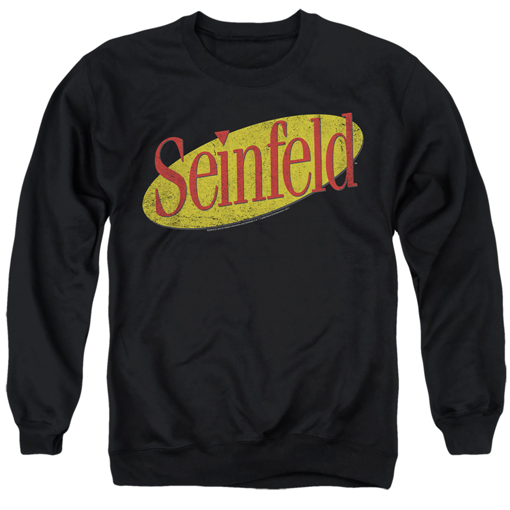 Seinfeld & Seinfeld Logo-Adult Crewneck Sweatshirt, Black - Small