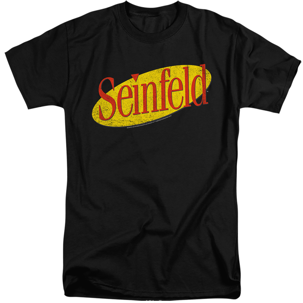 Seinfeld & Seinfeld Logo Short Sleeve Adult Tall 18-1 T-Shirt, Black - Extra Large